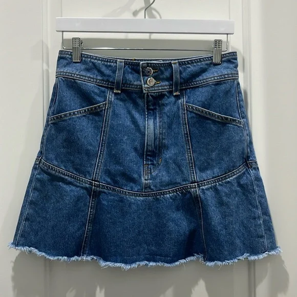 Veronica Beard Lavelle Denim Mini Skirt Sz 8 - Picture 5 of 10